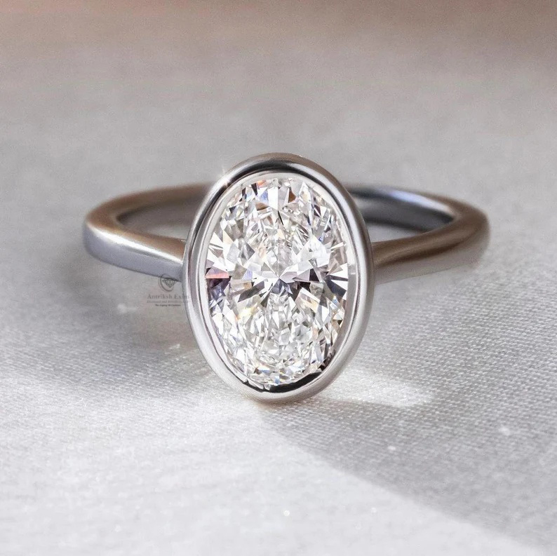 Oval Shape Solitaire Ring