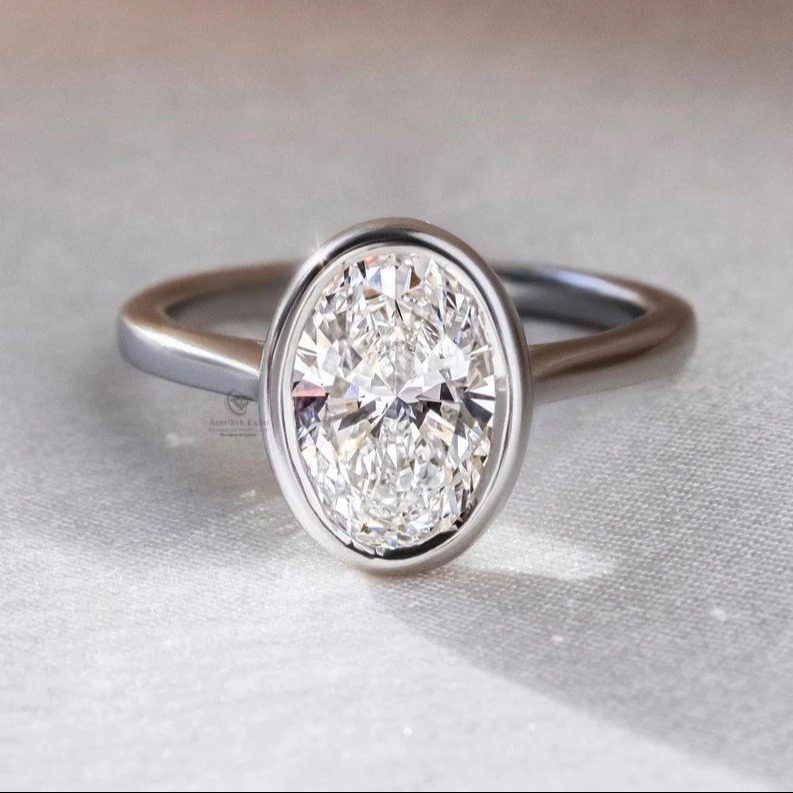 2.00 Carat Oval Shape Solitaire Diamond Ring