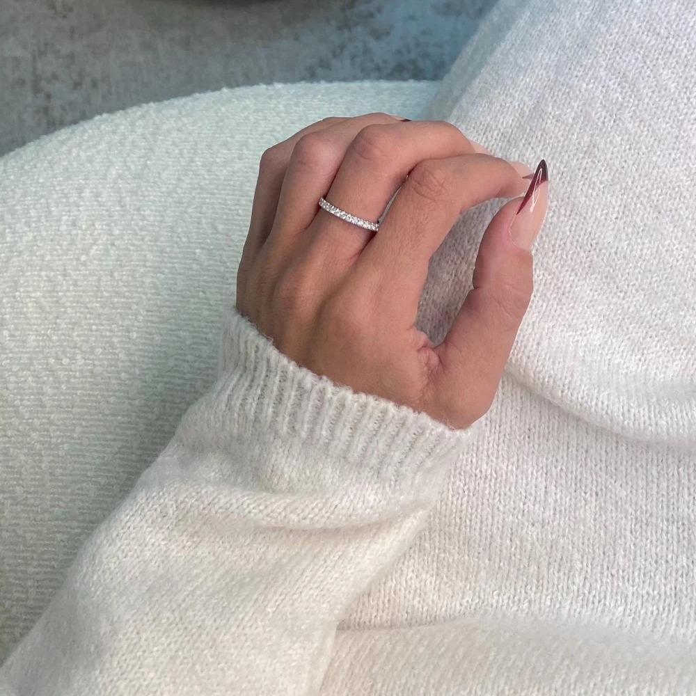 0.25 Ct Round Brilliant Cut Diamond Wedding Band  14k Gold Band  Promise Ring  Diamond Wedding Ring For Her  Minimalist Band  Thin Band