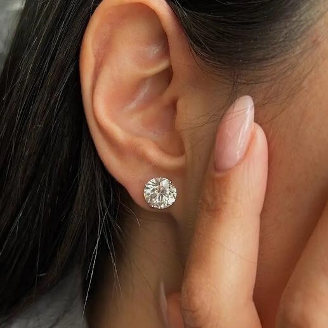 6 Carat Total Round Cut Lab Grown Diamond Earrings  IGI Certified  Luxury Classic Studs  14K Gold  Timeless Bridal Gift  Gift For Her